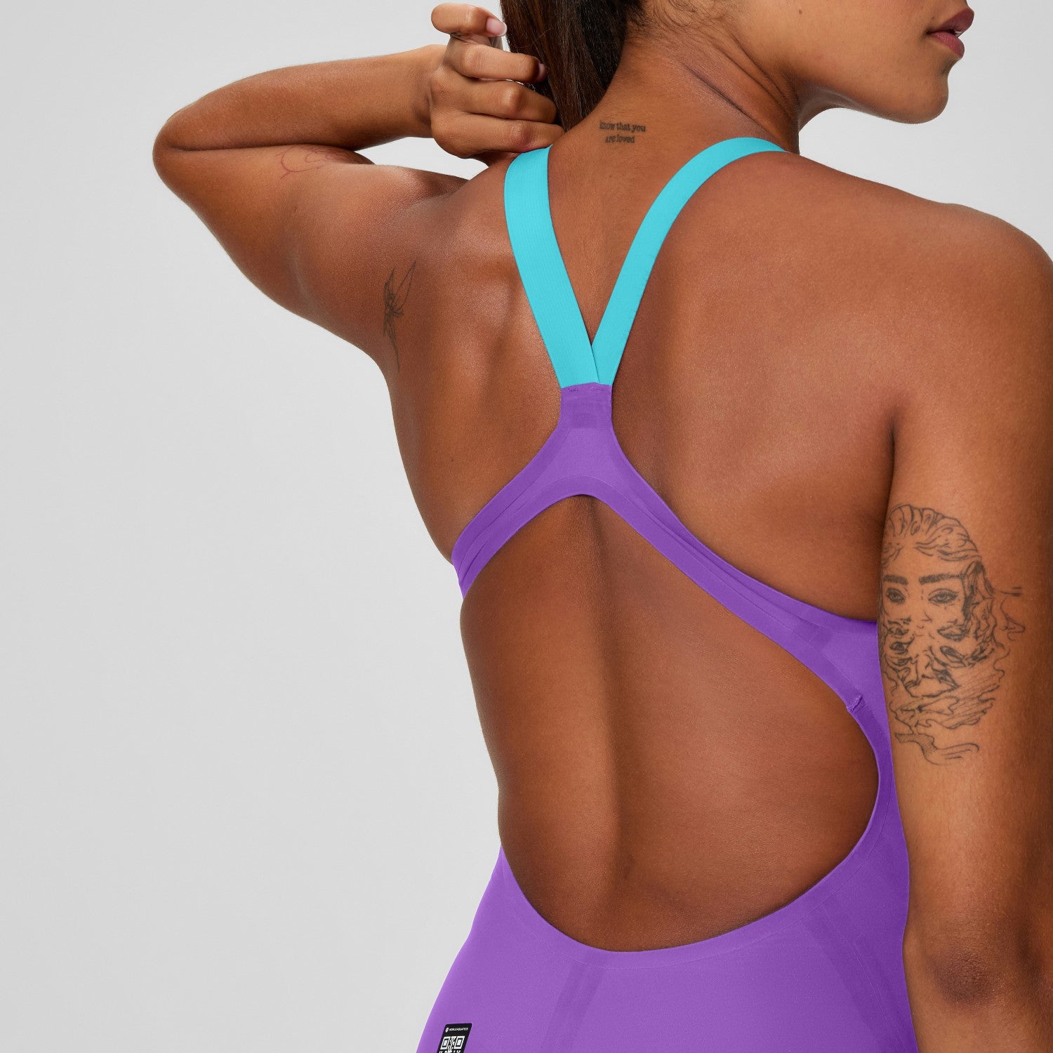 Fastskin LZR Pure Valor 2.0 Openback Kneeskin Purple/Blue - Speedo