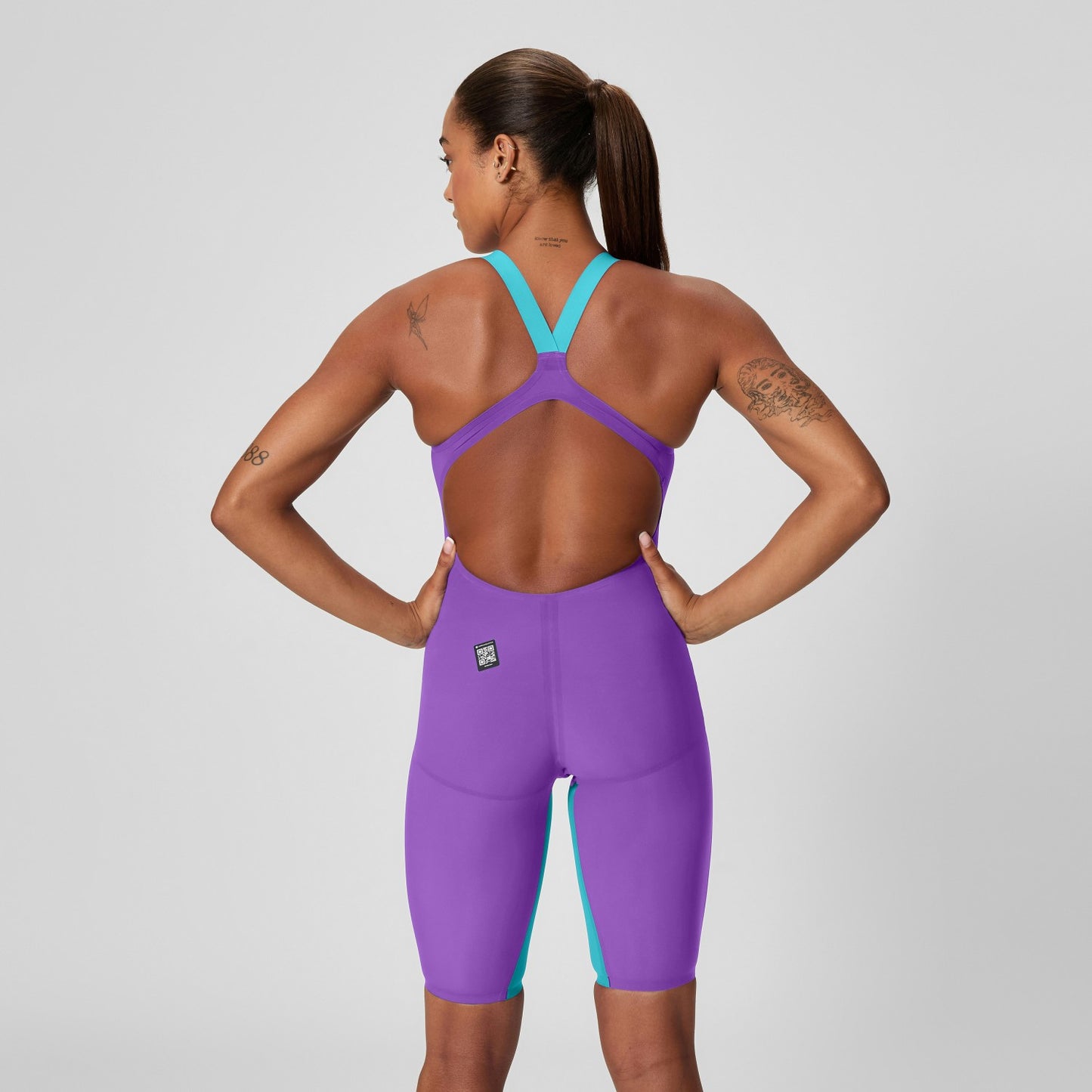 Fastskin LZR Pure Valor 2.0 Openback Kneeskin Purple/Blue - Speedo