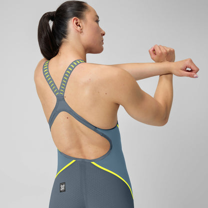 Fastskin LZR Pure Intent 2.0 Openback Kneeskin Grey/Blue - Speedo
