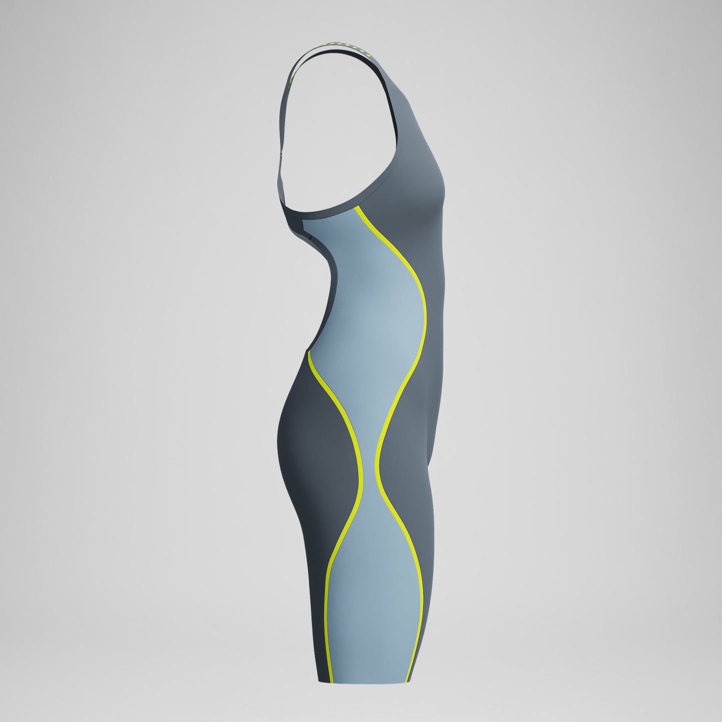 Fastskin LZR Pure Intent 2.0 Openback Kneeskin Grey/Blue - Speedo