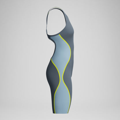 Fastskin LZR Pure Intent 2.0 Openback Kneeskin Grey/Blue - Speedo