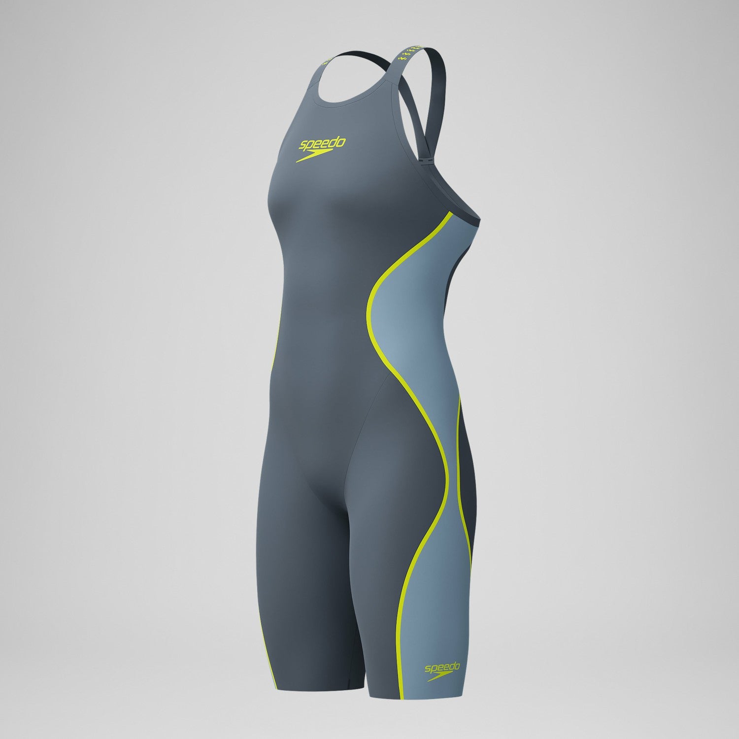 Fastskin LZR Pure Intent 2.0 Openback Kneeskin Grey/Blue - Speedo