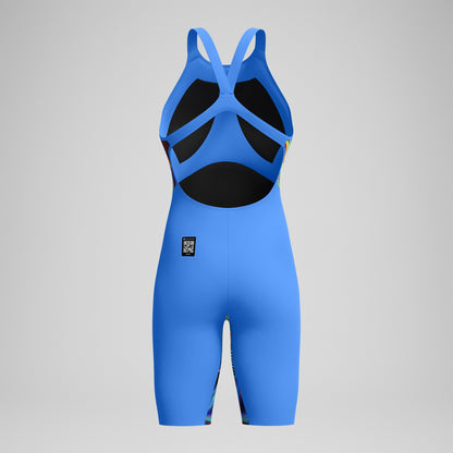Fastskin LZR Pure Valor 2.0 Openback Kneeskin Blue/Pink - Speedo