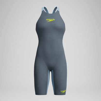 Fastskin LZR Pure Valor 2.0 Openback Kneeskin Grey/Blue - Speedo