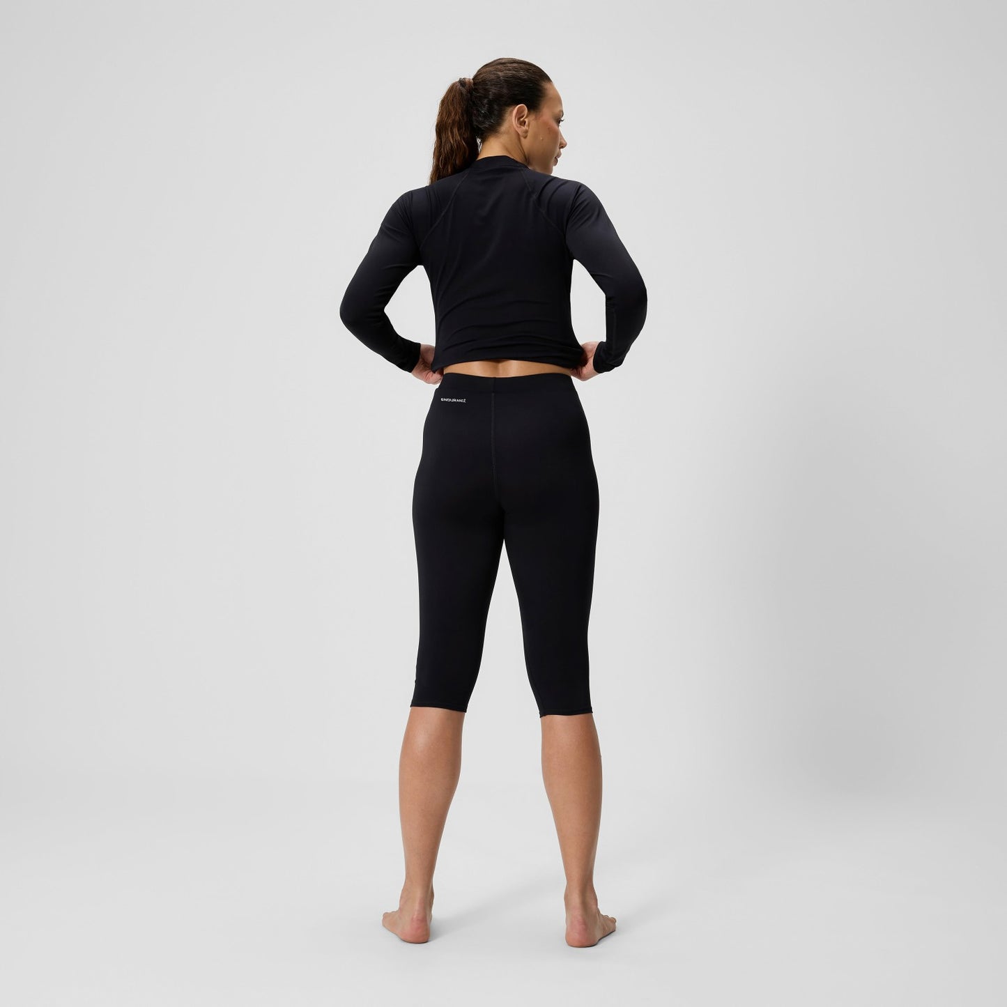 Endurance+ Three Quarter Swim Legging Black - Speedo