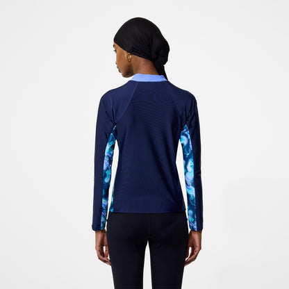 Modern Coverage Printed Long Sleeve Rashguard Navy - Speedo