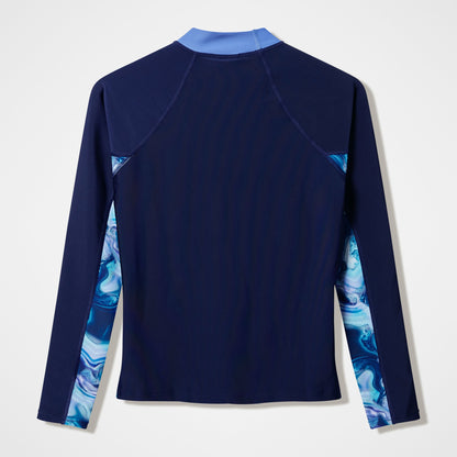 Modern Coverage Printed Long Sleeve Rashguard Navy - Speedo