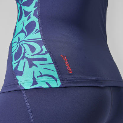 Printed Long Sleeve Rash Top Blue/Green - Speedo