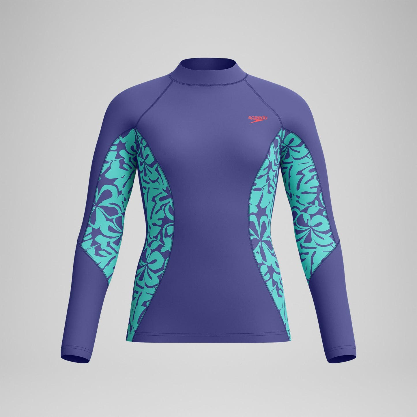 Printed Long Sleeve Rash Top Blue/Green - Speedo