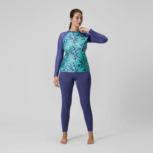Printed Long Sleeve Rash Top Blue/Green - Speedo