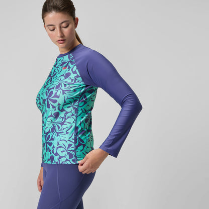 Printed Long Sleeve Rash Top Blue/Green - Speedo