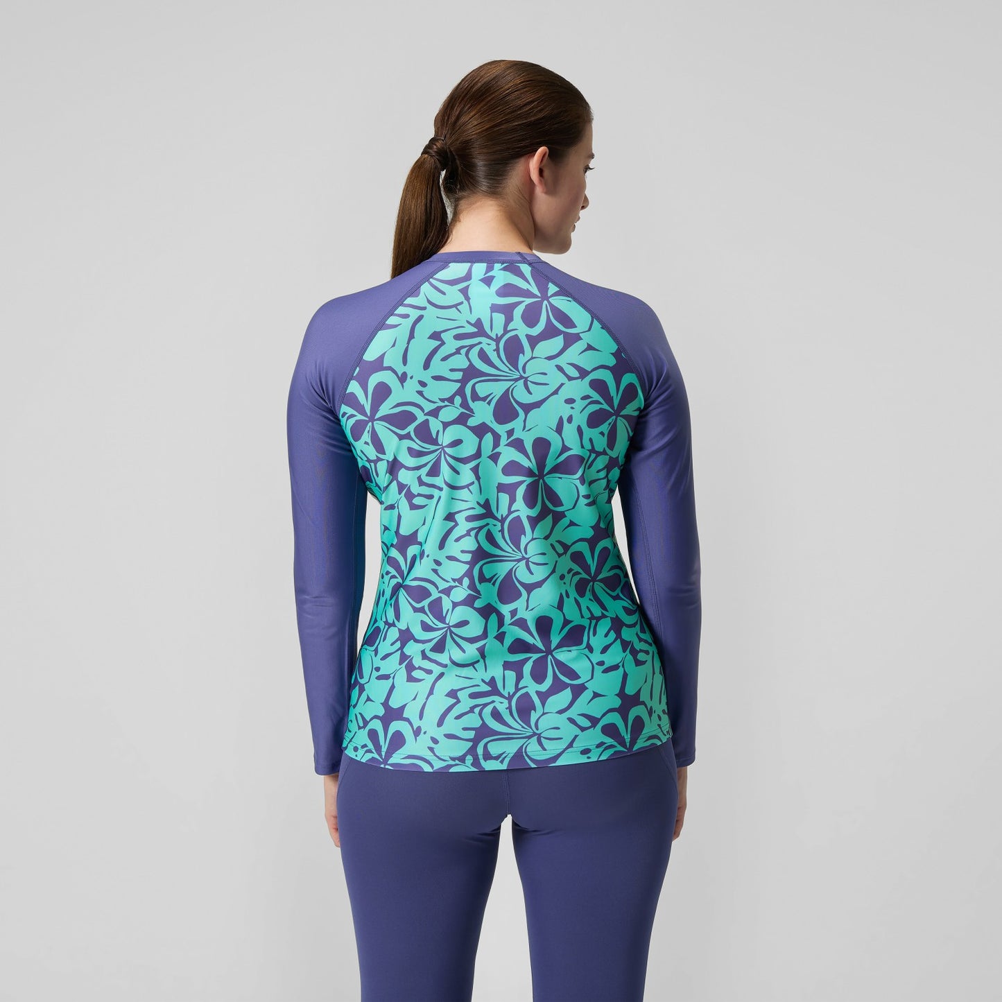 Printed Long Sleeve Rash Top Blue/Green - Speedo