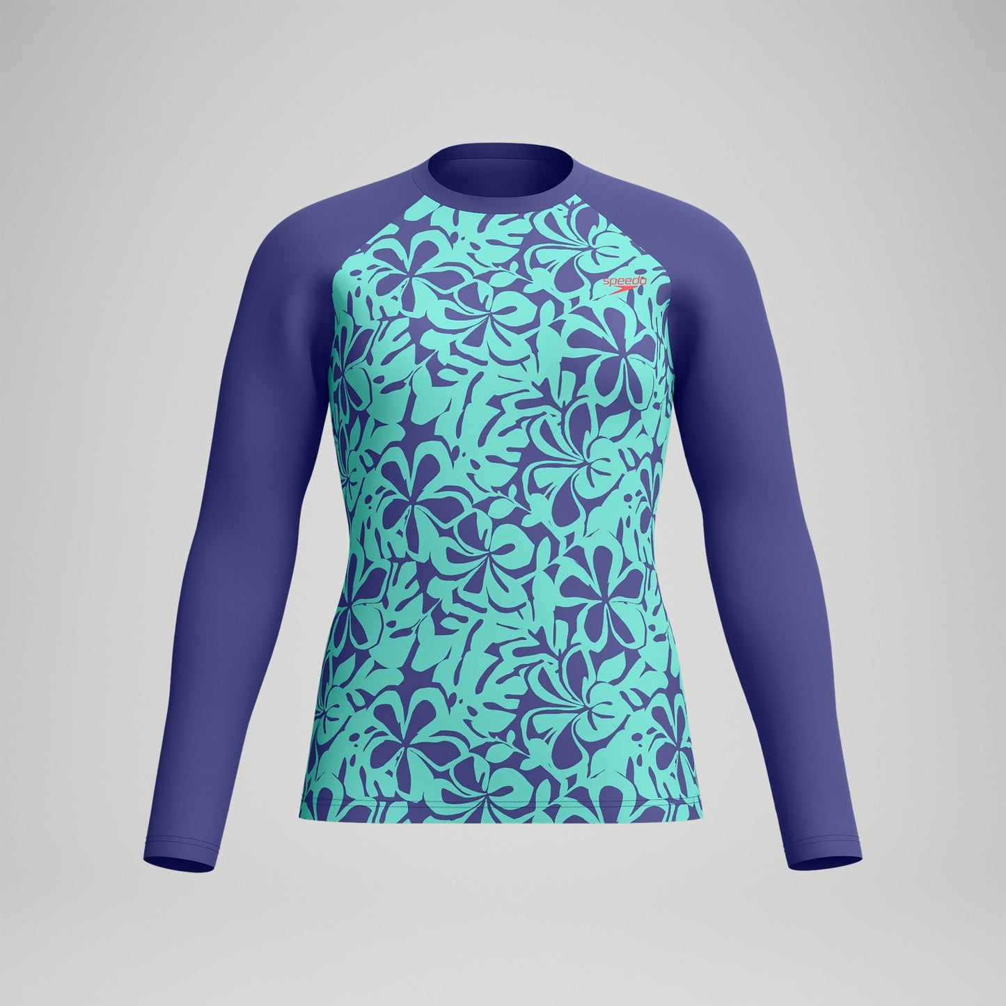 Printed Long Sleeve Rash Top Blue/Green - Speedo