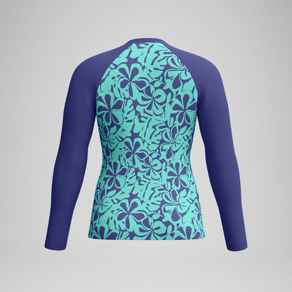 Printed Long Sleeve Rash Top Blue/Green - Speedo
