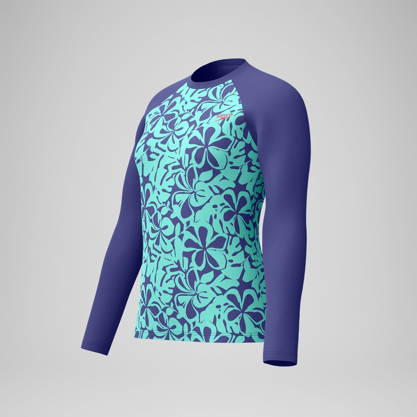 Printed Long Sleeve Rash Top Blue/Green - Speedo