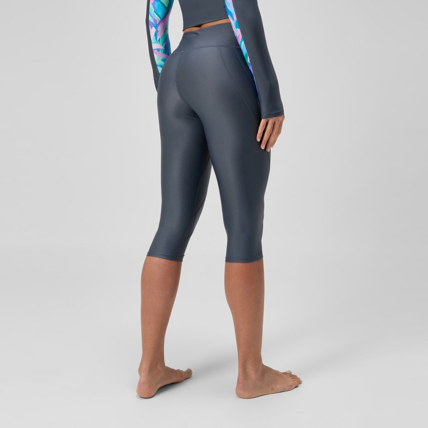 Solid Panel 3/4 Leggings Grey - Speedo