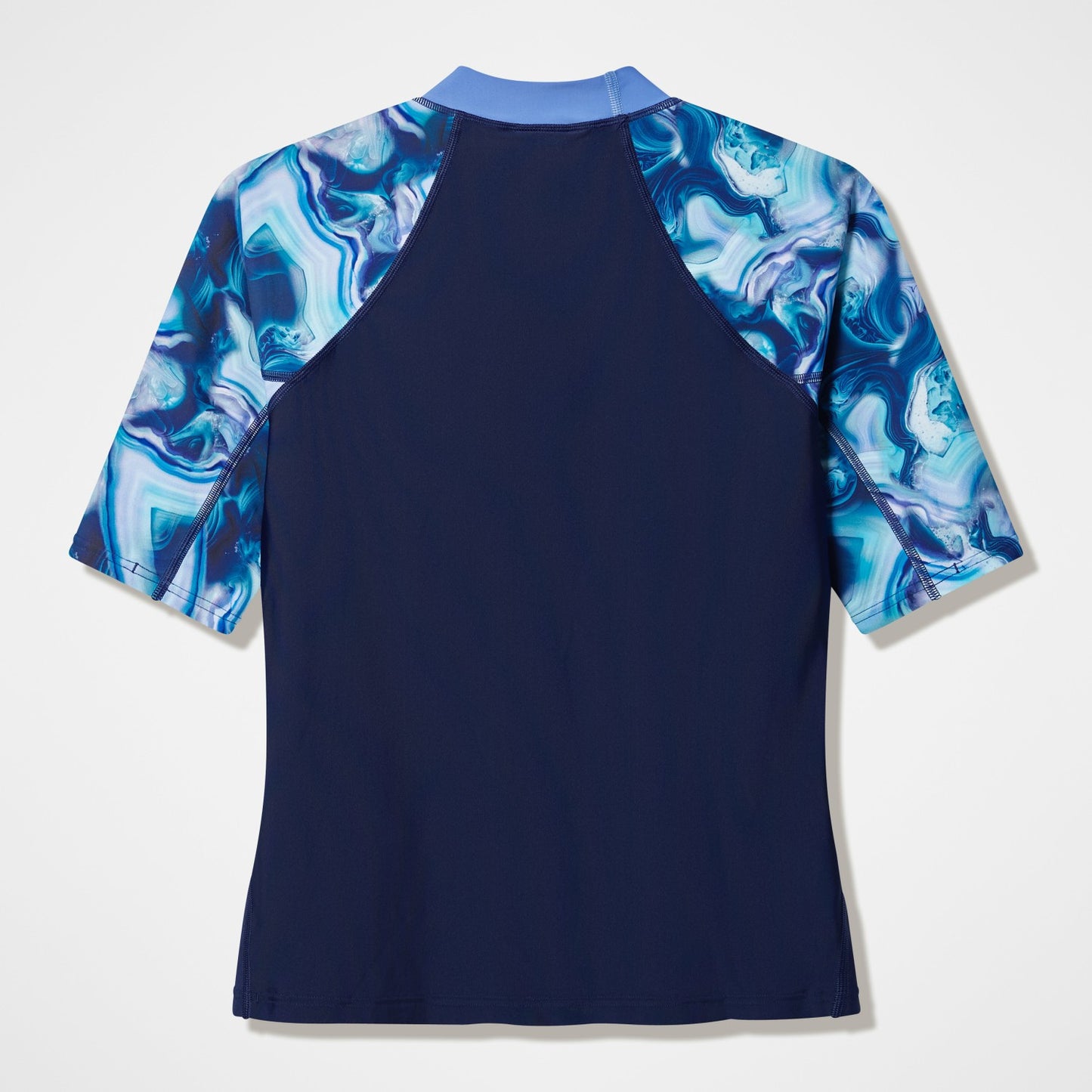 Modern Coverage Printed Short Sleeve Rashguard Navy - Speedo