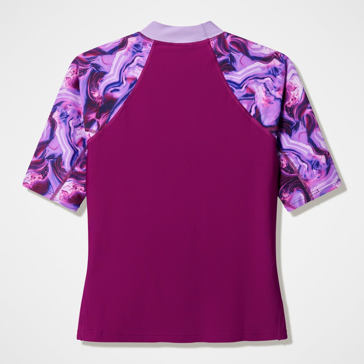 Modern Coverage Printed Short Sleeve Rashguard Dark Pink - Speedo