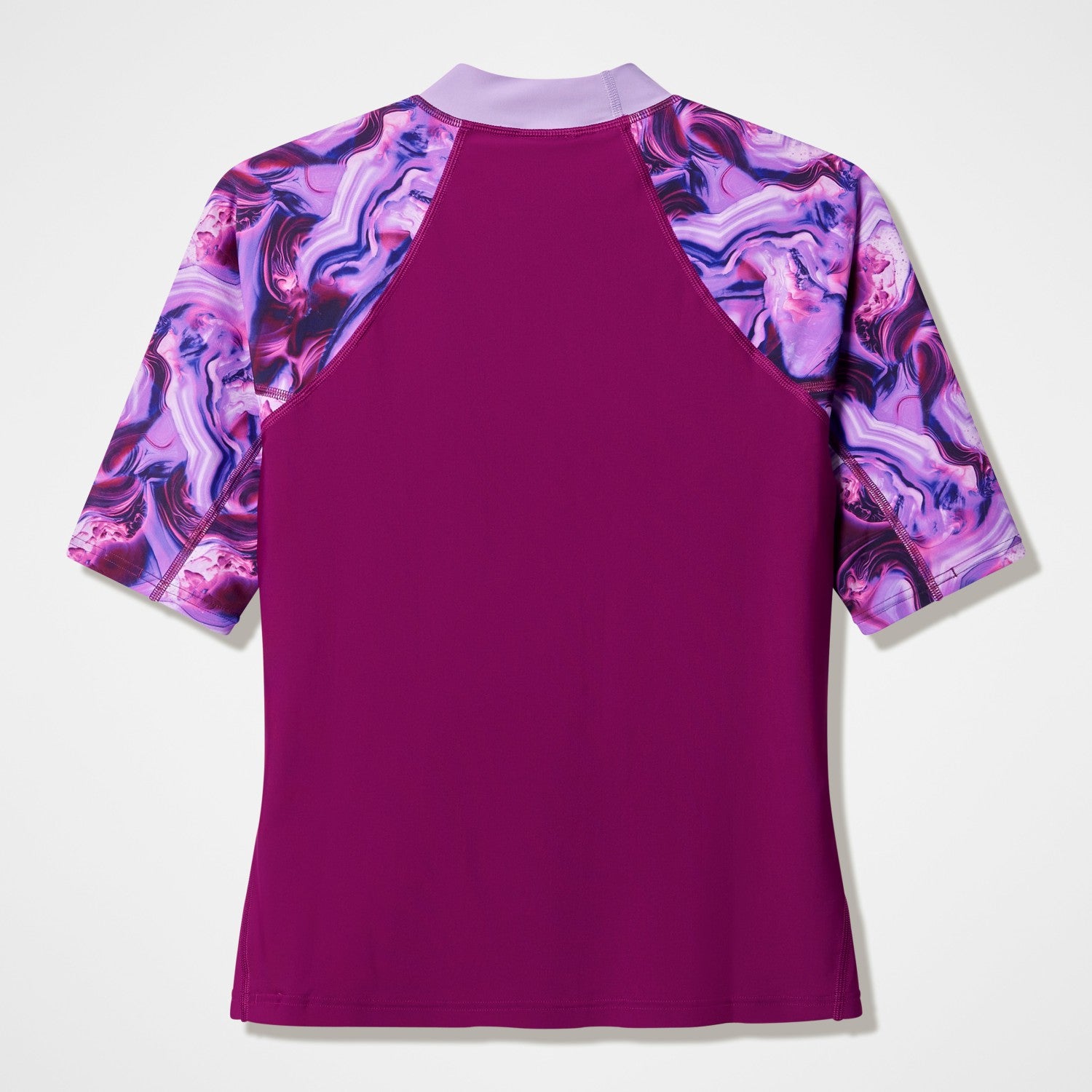 Modern Coverage Printed Short Sleeve Rashguard Dark Pink - Speedo