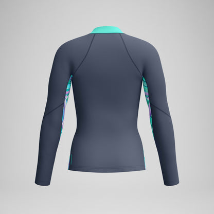Long Sleeve Rashguard Grey/Turquoise - Speedo