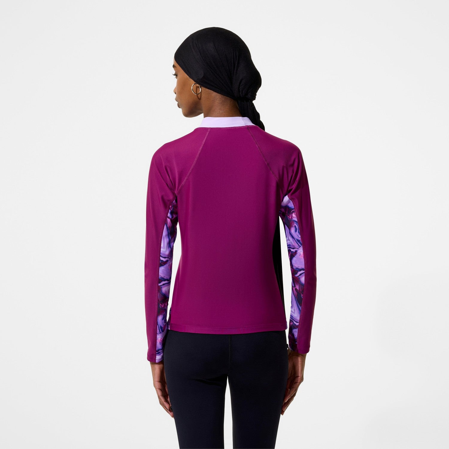 Modern Coverage Printed Long Sleeve Rashguard Dark Pink - Speedo