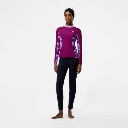 Modern Coverage Printed Long Sleeve Rashguard Dark Pink - Speedo