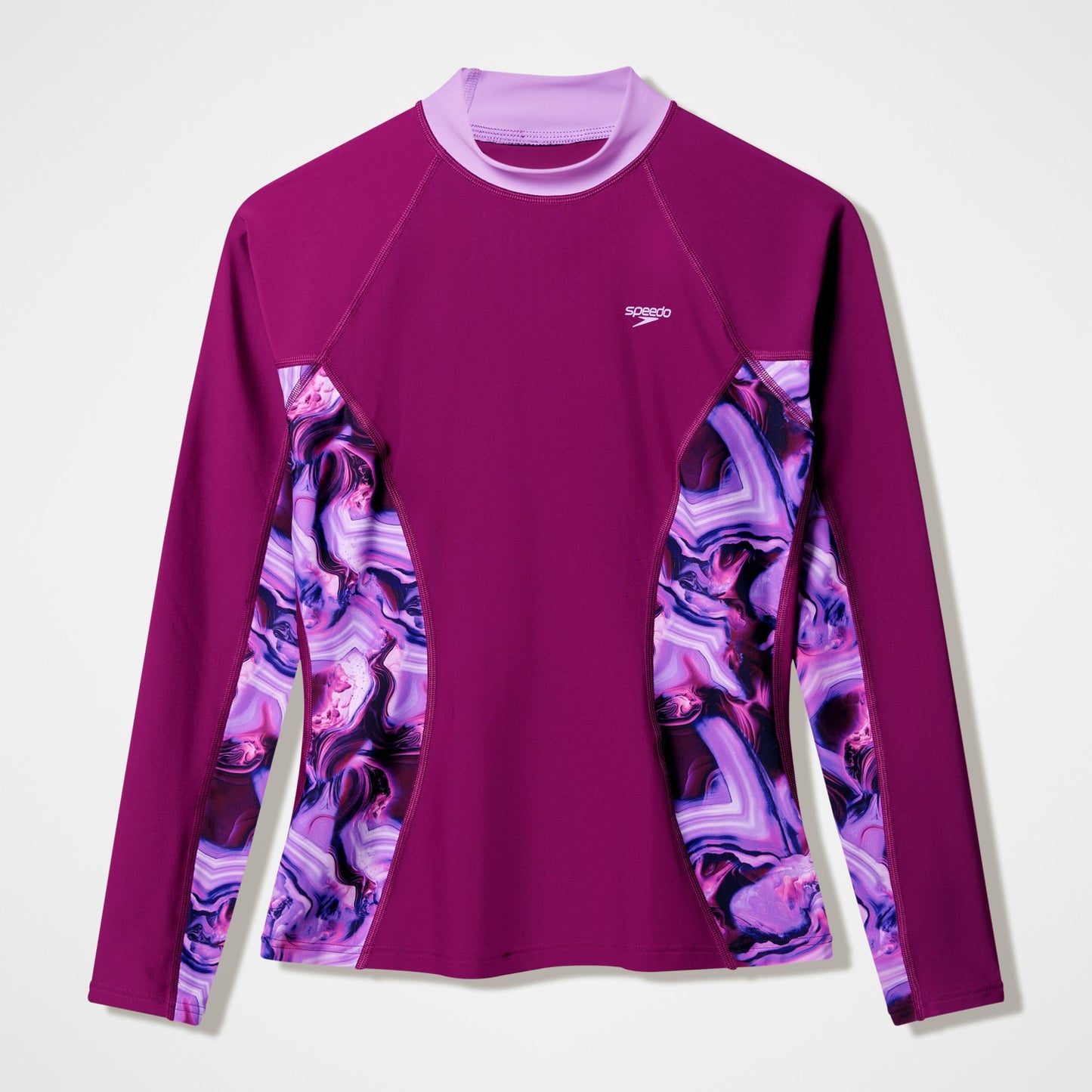Modern Coverage Printed Long Sleeve Rashguard Dark Pink - Speedo