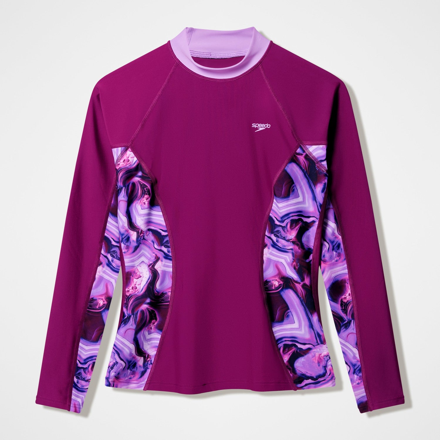 Modern Coverage Printed Long Sleeve Rashguard Dark Pink - Speedo