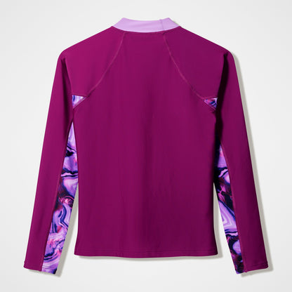 Modern Coverage Printed Long Sleeve Rashguard Dark Pink - Speedo
