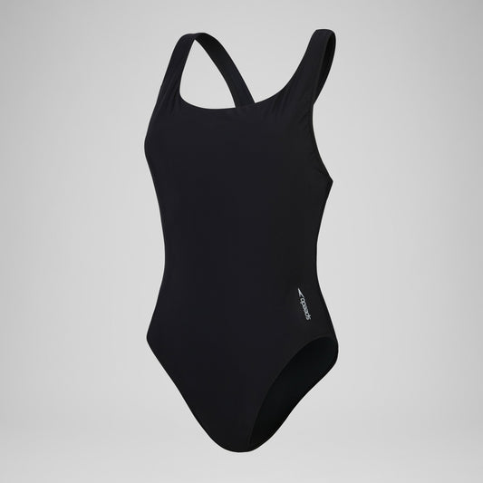 Solid Scoop Mesh One Piece Black - Speedo
