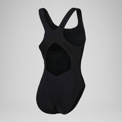 Solid Scoop Mesh One Piece Black - Speedo