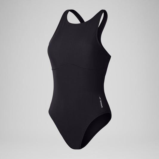 Solid High Neck One Piece Black - Speedo