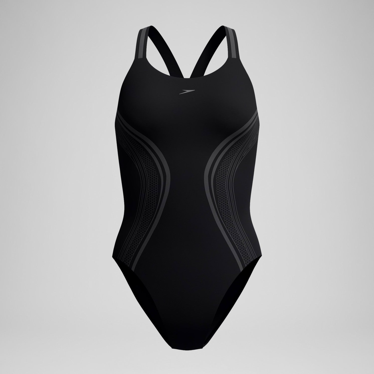 V Class Printed Performance Back Swimsuit Black - Speedo