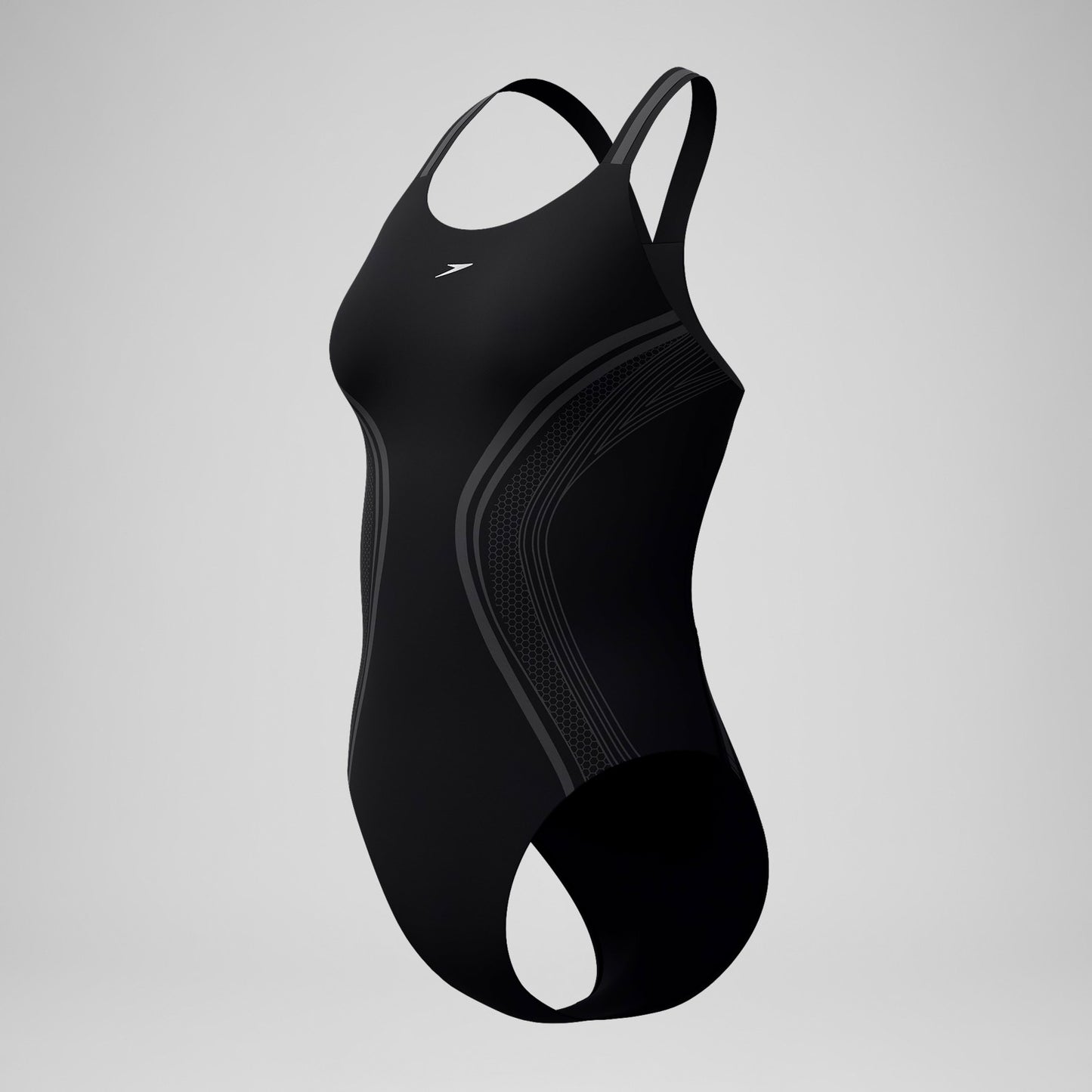 V Class Printed Performance Back Swimsuit Black - Speedo