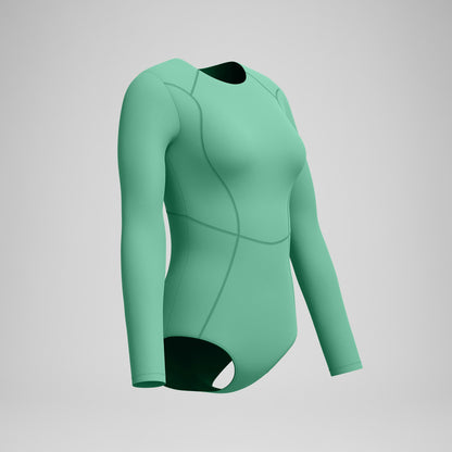 Ocean Flex Long Sleeve Zip Swimsuit Green - Speedo