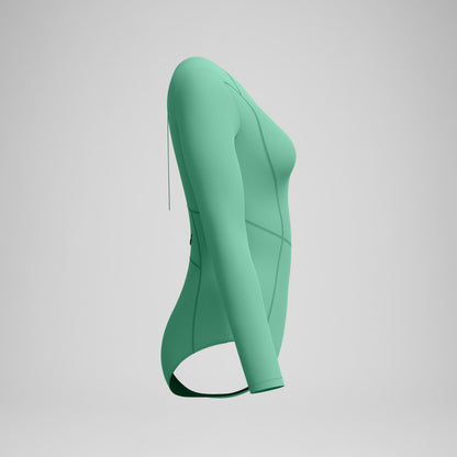 Ocean Flex Long Sleeve Zip Swimsuit Green - Speedo
