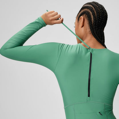 Ocean Flex Long Sleeve Zip Swimsuit Green - Speedo