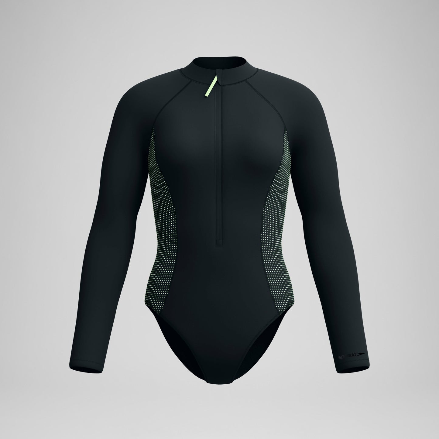 Scuba Flex Long Sleeve Zip Swimsuit Black/Green - Speedo