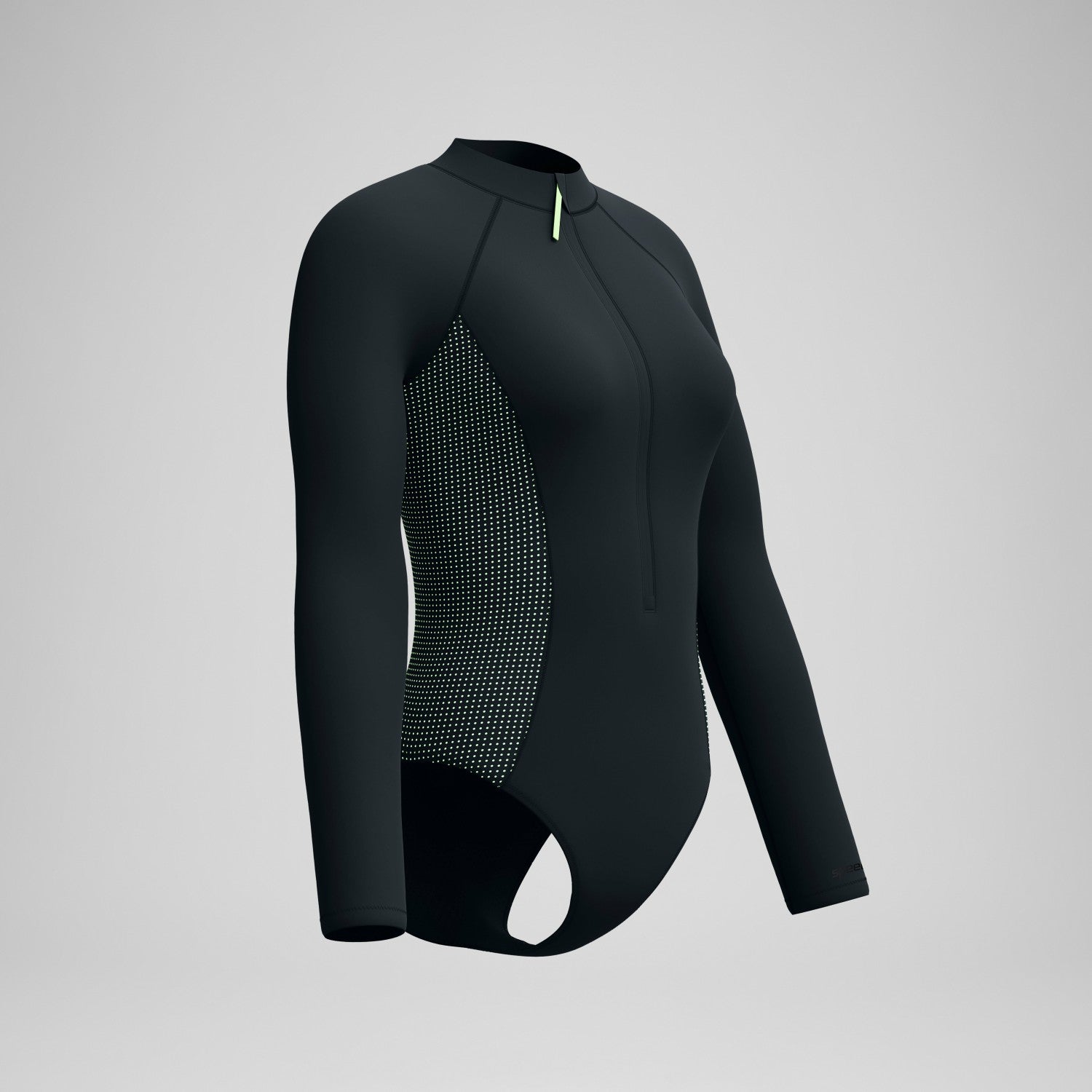 Scuba Flex Long Sleeve Zip Swimsuit Black/Green - Speedo