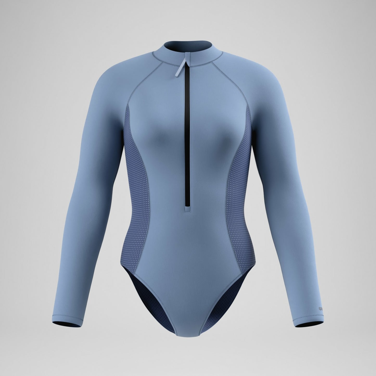 Scuba Flex Long Sleeve Zip Swimsuit Grey/Blue - Speedo