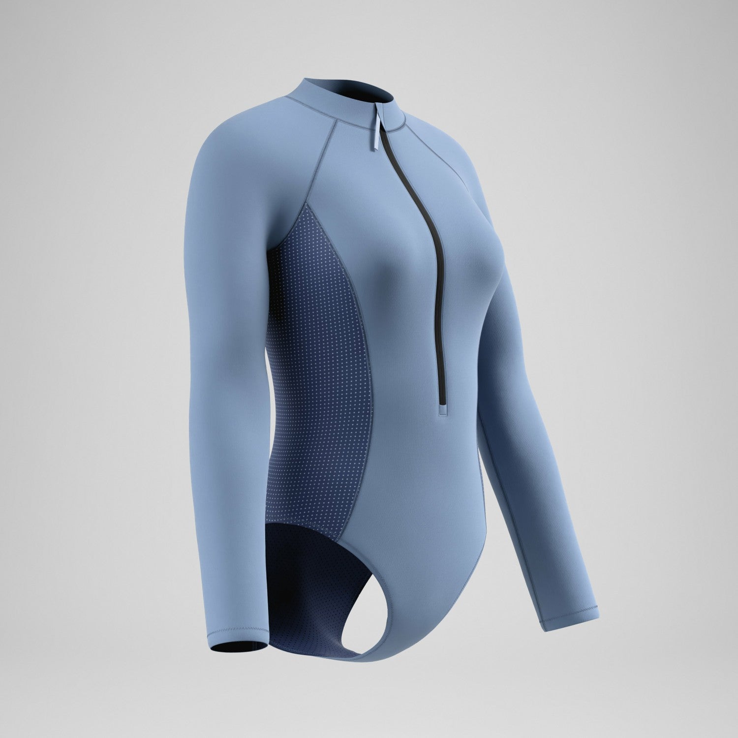 Scuba Flex Long Sleeve Zip Swimsuit Grey/Blue - Speedo