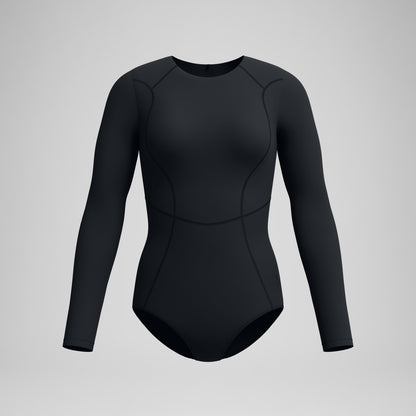 Ocean Flex Long Sleeve Zip Swimsuit Black - Speedo