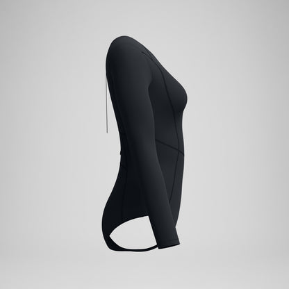 Ocean Flex Long Sleeve Zip Swimsuit Black - Speedo