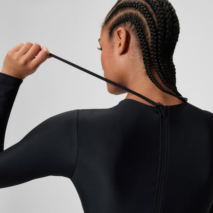 Ocean Flex Long Sleeve Zip Swimsuit Black - Speedo