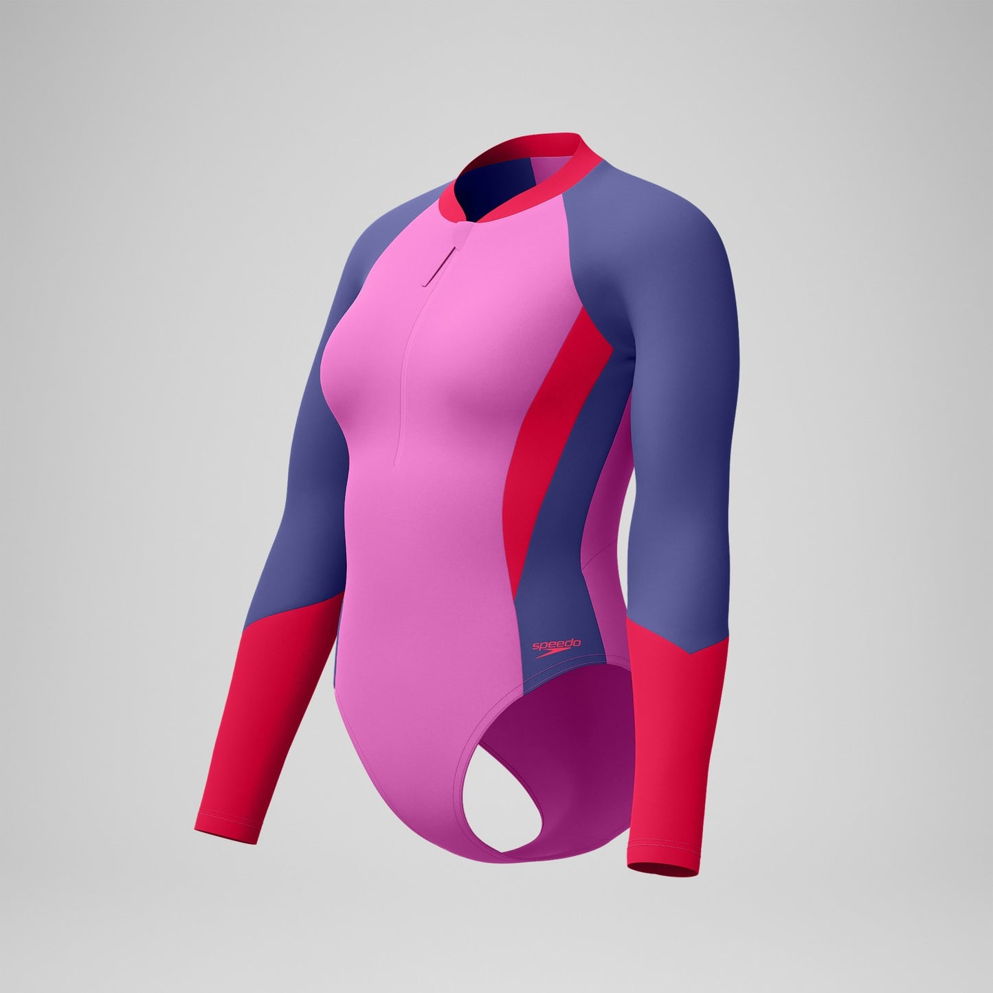 Colourblock Long Sleeve Swimsuit Pink/Purple - Speedo