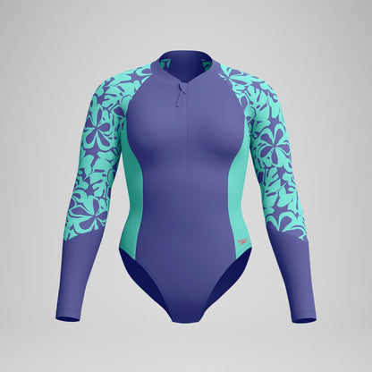 Long Sleeve Swimsuit Blue/Green - Speedo