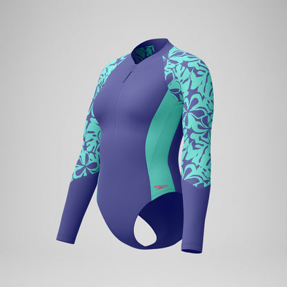 Long Sleeve Swimsuit Blue/Green - Speedo