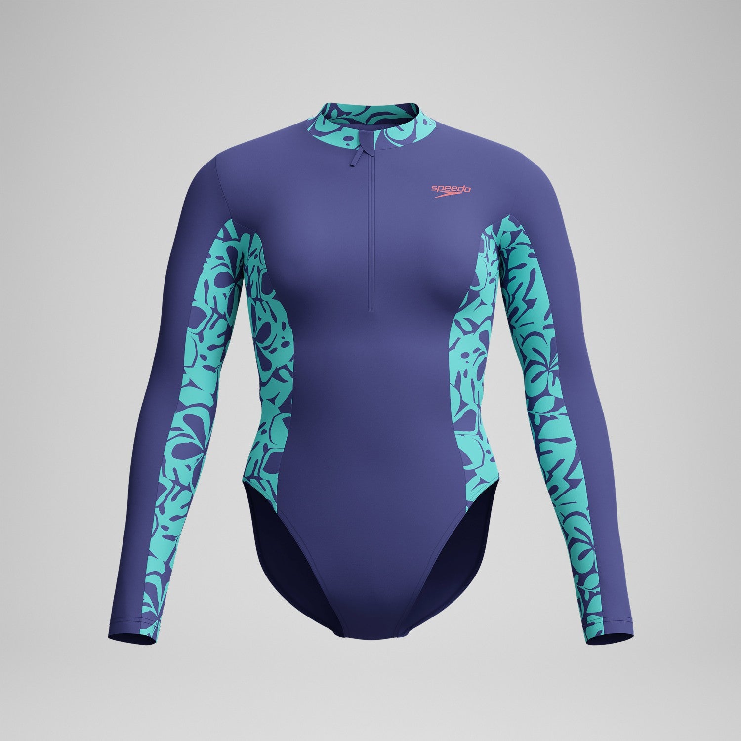 Long Sleeve Panel Swimsuit Blue/Green - Speedo