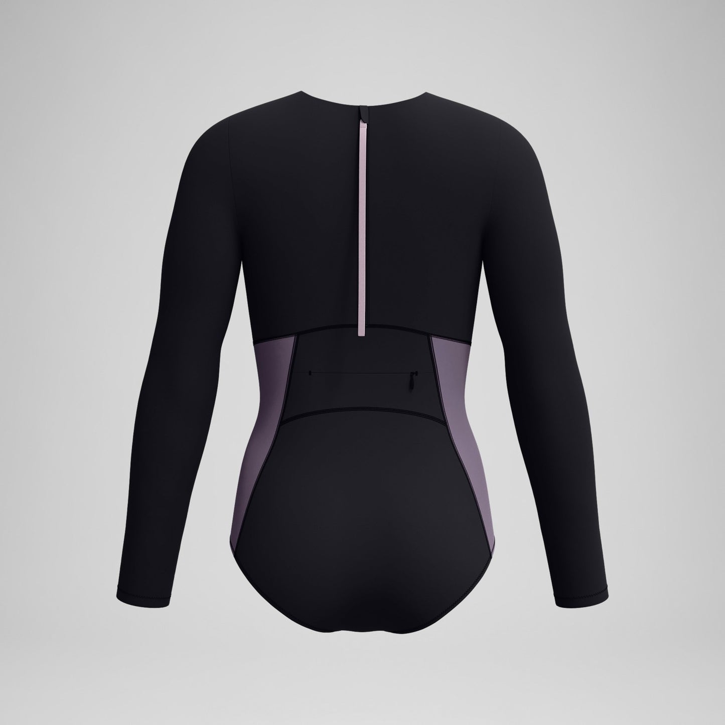 Long Sleeve Zip Back Swimsuit Black/Dark Grey - Speedo