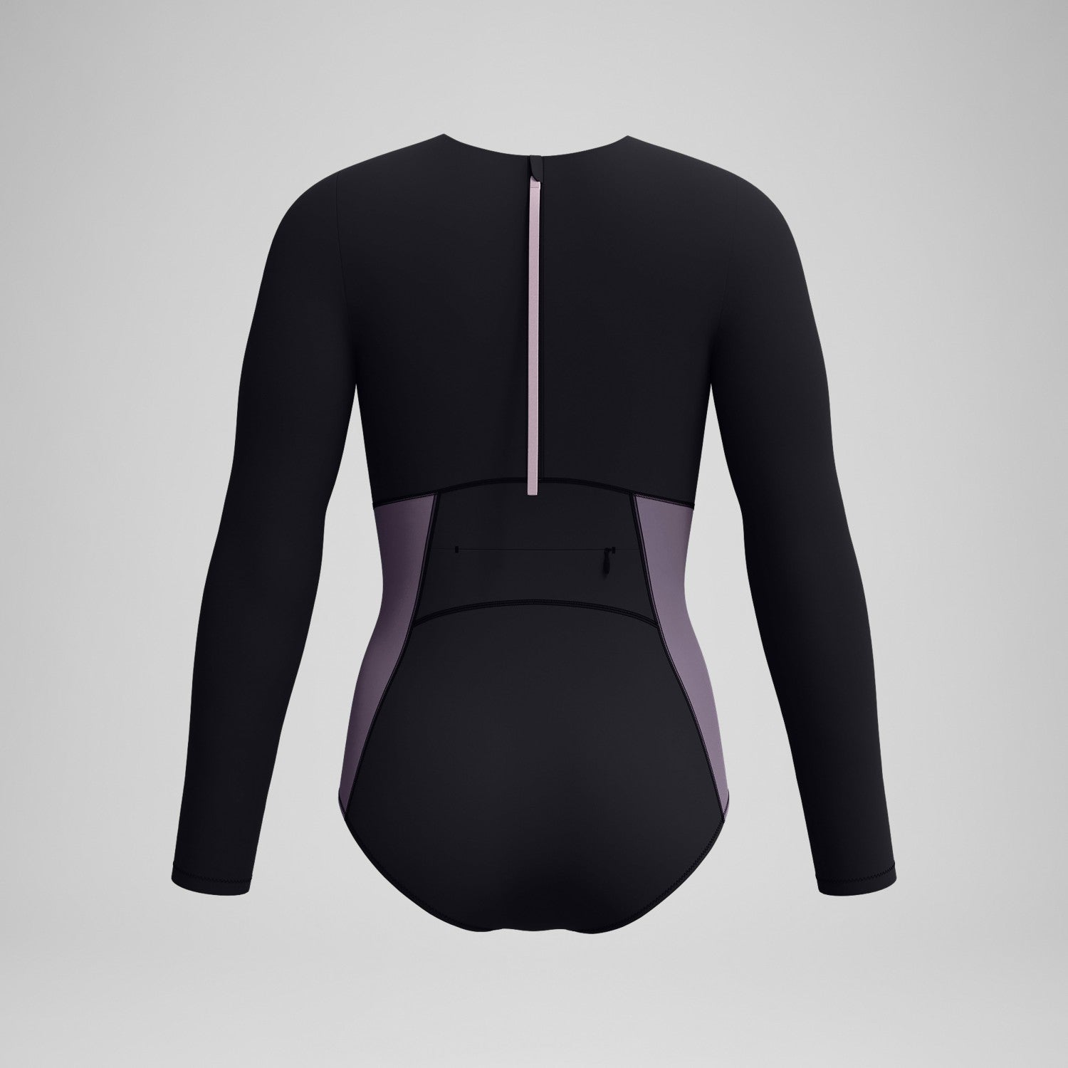 Long Sleeve Zip Back Swimsuit Black/Dark Grey - Speedo